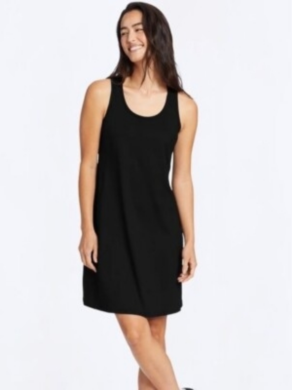 Eddie Bauer NWT Wr Aster Sl Scoop Neck Midi Athletic Dress Black XXL